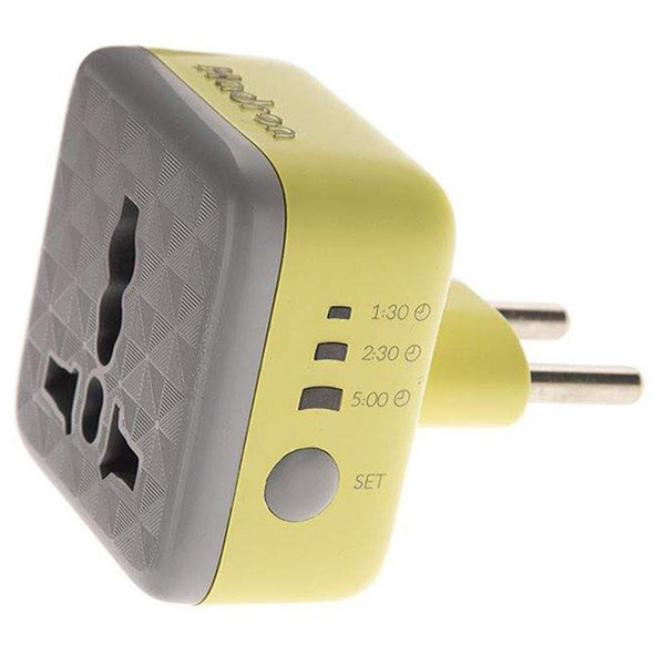 Hadron EU Stabilizer Power Plug Adapter with Timer - Yellow