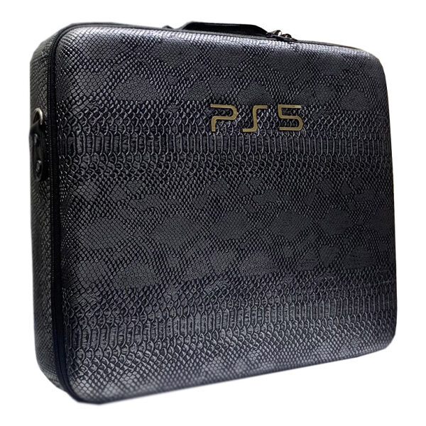PlayStation 5 Hard Case - Snake leather STEEL Black