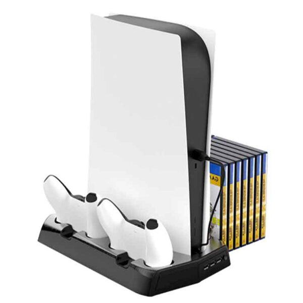 KJH Charging Vertical Stand with Cooling Fan for PS5 - Black