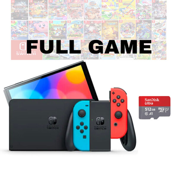 Nintendo Switch OLED Model with Neon Blue and Neon Red Joy-Con - FULL GAME