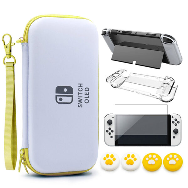 VGBUS 7-in-1 Accessory Case for Nintendo Switch OLED - White/Yellow