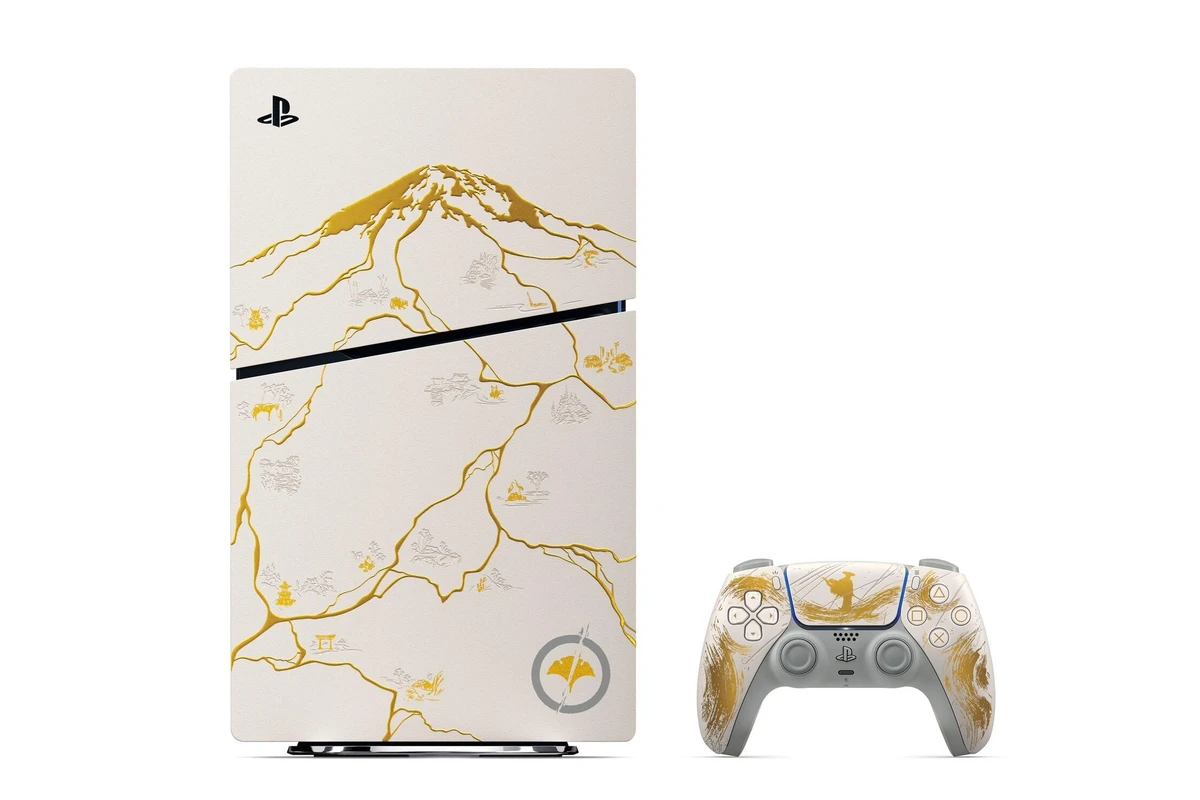 خرید پلی استیشن 5 اسلیم - دیسک خور - نسخه محدود بازی Ghost of Yotei - طلایی