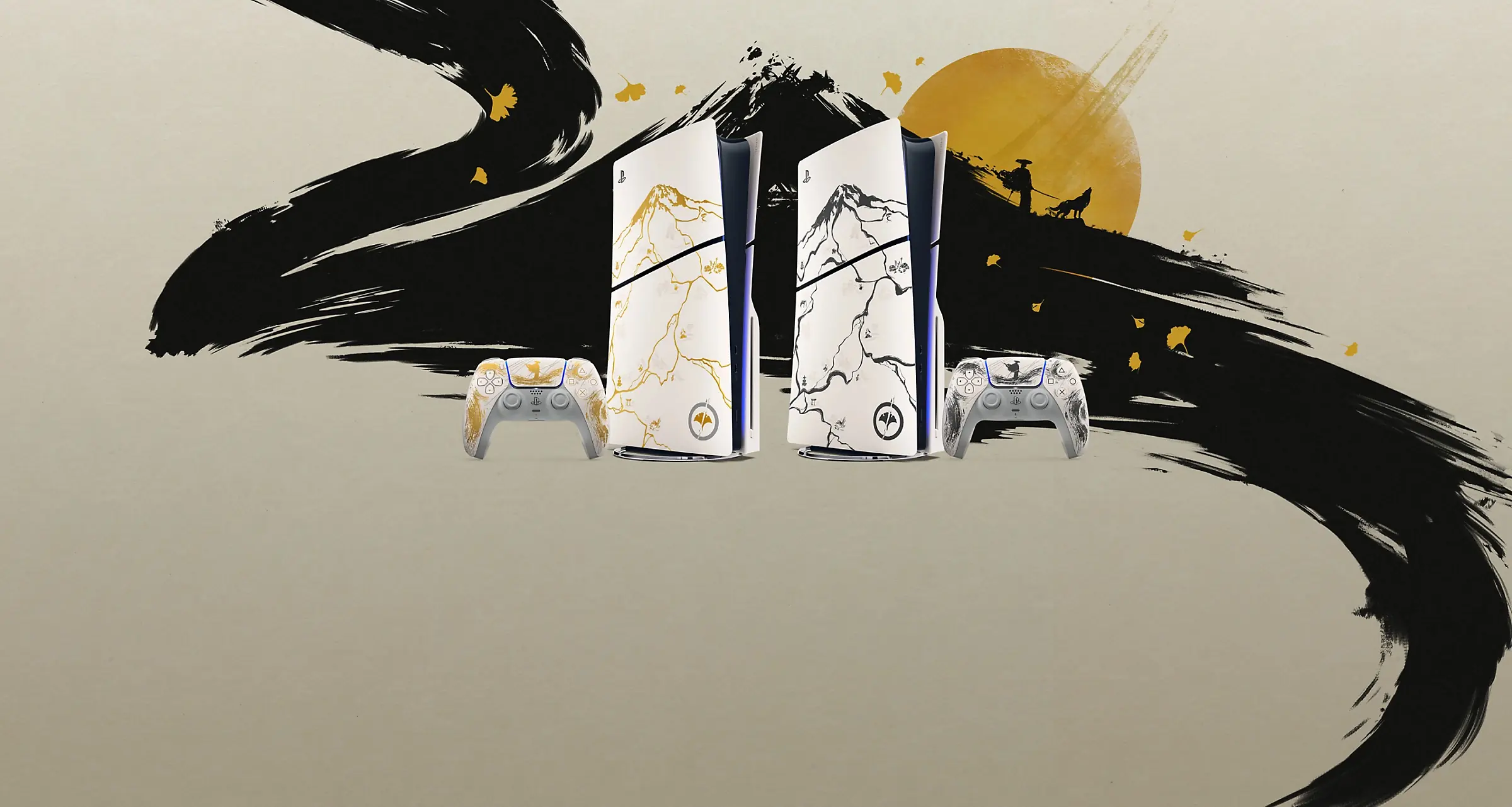 خرید پلی استیشن 5 اسلیم - دیسک خور - نسخه محدود بازی Ghost of Yotei - طلایی