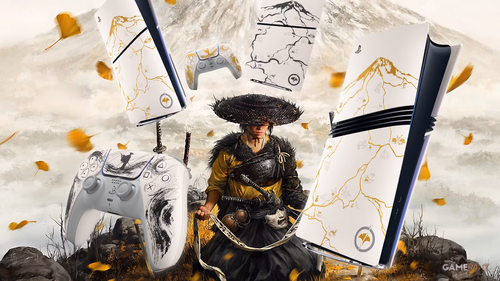 خرید پلی استیشن 5 اسلیم - دیسک خور - نسخه محدود بازی Ghost of Yotei - طلایی