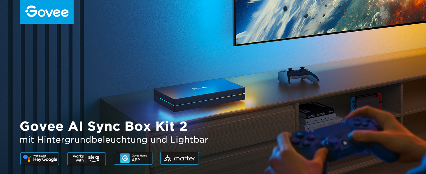 خرید ریسه هوشمند Govee AI Sync Box 2 برای تلویزیون‌