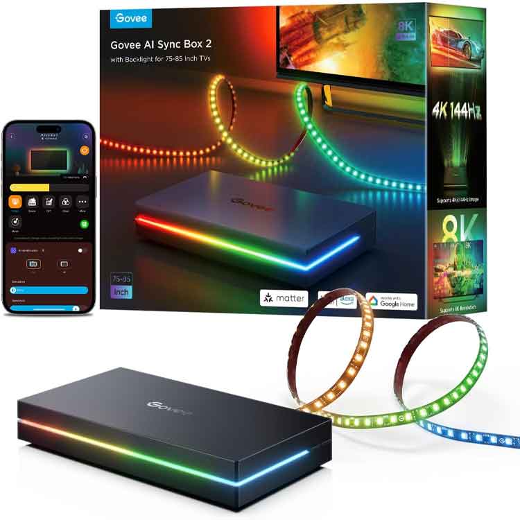 Govee AI Sync Box 2 with Backlight for 75-85 inch TV